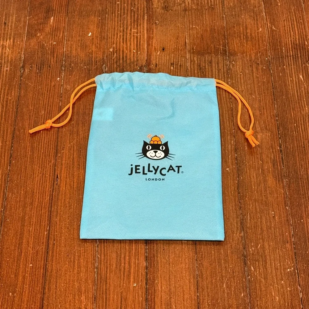 Jellycat Light Blue Dust Bag with Orange Drawstrings